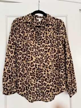 H&M Leopard Print Shirt in Tan and Black